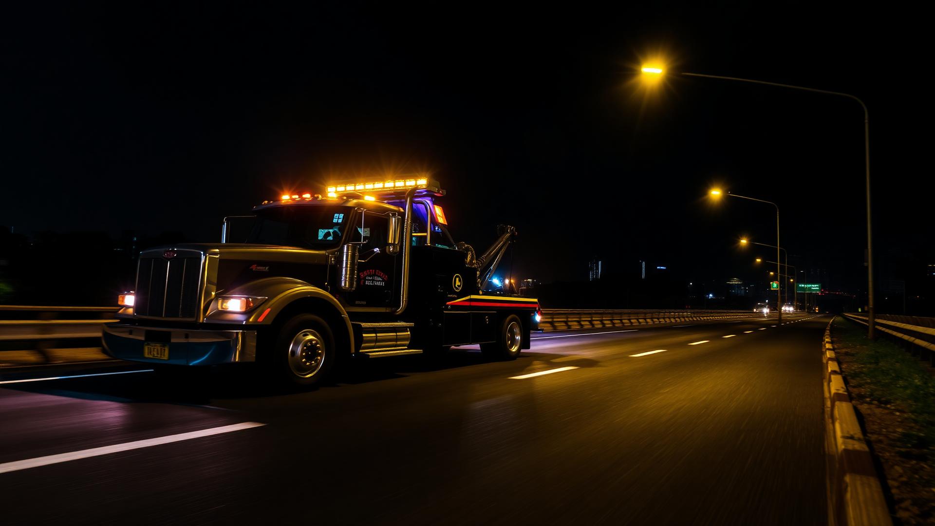Sahasra Towing Service truck on highway
